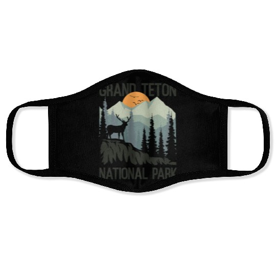 Grand Teton National Park Mountains Wilderness Face Masks