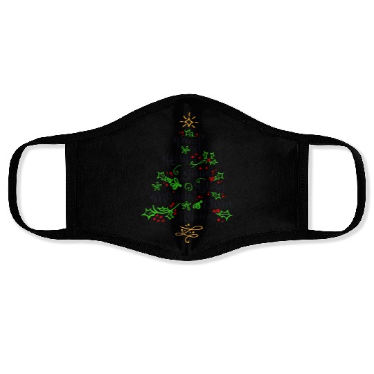 Christian Christmas Tree Family Church Jesus Face Masks