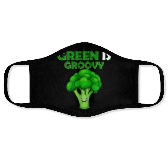 Green Is Groovy Vegetable Broccoli Face Masks