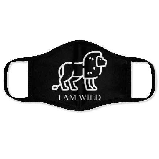 I am Wild - Lion 1 Face Masks