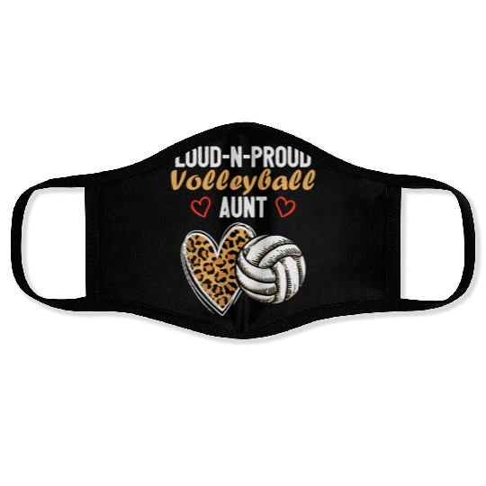 Loud-N-Proud Volleyball Aunt Birthday Party Family Face Masks