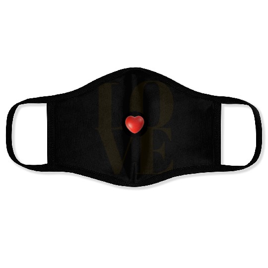 LOVE, LOVE, LOVE. TAKE MY HEART. Face Masks