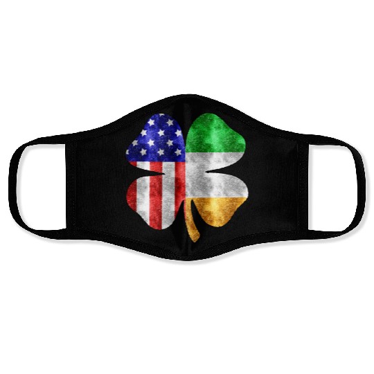 Irish American Flag St Patricks Day Face Masks