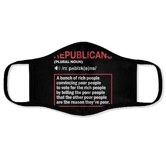 Anti Republicans Definition - Democrat Liberal Face Masks