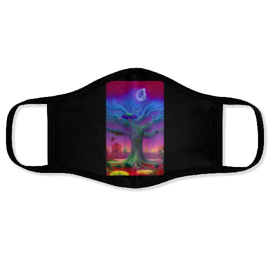 Neon Magic tree Face Masks