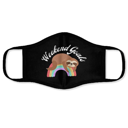 Sloth Rainbow Face Masks