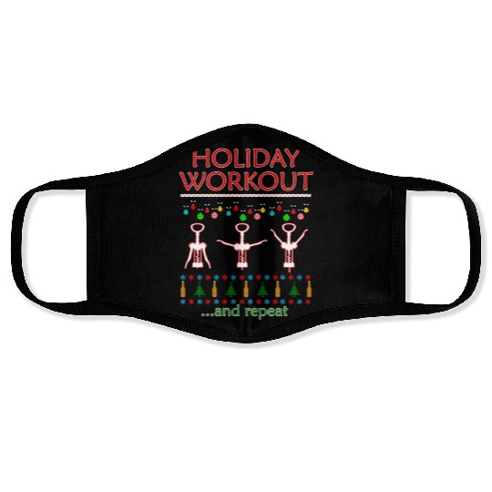 Holiday Workout Drink And Repeat Wine Christmas Face Masks