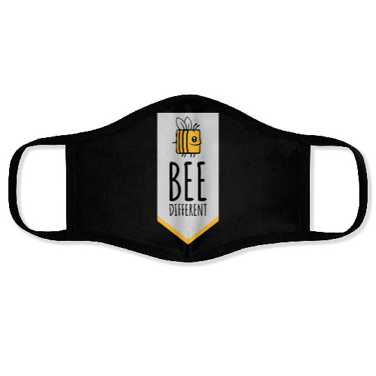 bee different saying quote Face Masks