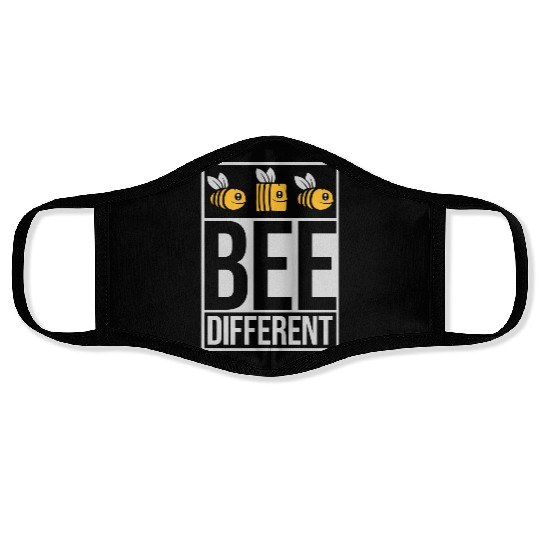bee different saying quote Face Masks