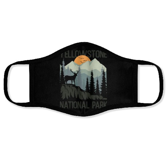 YStone National Park Mountains Wilderness Face Masks