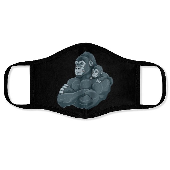 Strong Gorilla with Gorilla Kid for a Gorilla Face Masks