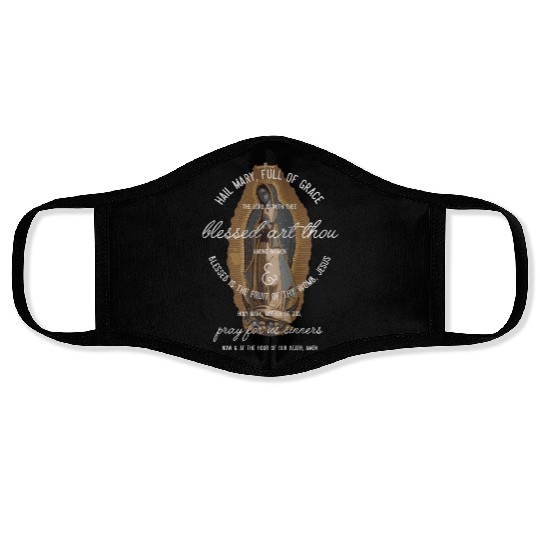 Our Lady Of Guadalupe Hail Mary Prayer Catholic Face Masks