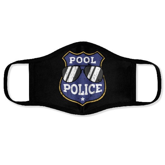 Pool Police - pool lifeguard Face Masks