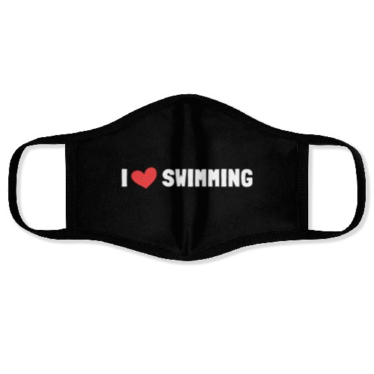 I Love Swimming Swimmer Swim Face Masks