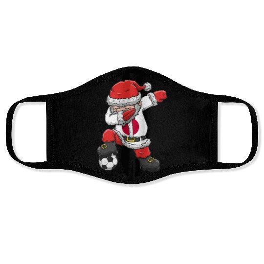 Soccer Boy Dabbing Santa Christmas Jersey Japan Face Masks