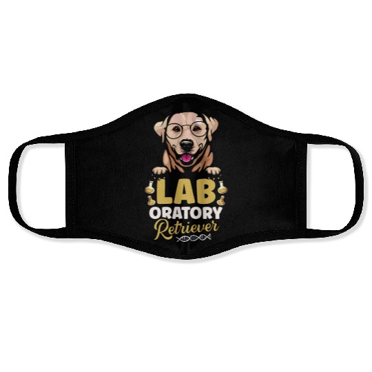 Laboratory Retriever Science Biology Teacher Dog Face Masks