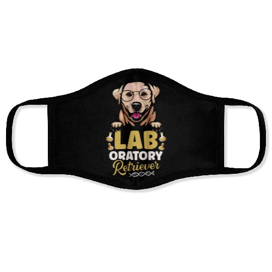 Laboratory Retriever Science Biology Teacher Dog Face Masks