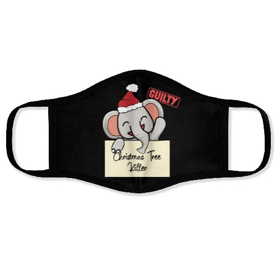 Elephant christmas funny prison Face Masks