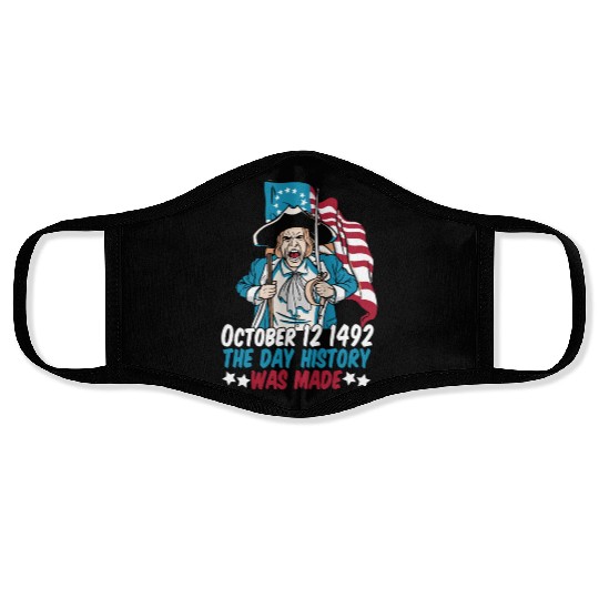 Columbus Day 1492 Us Flag Face Masks