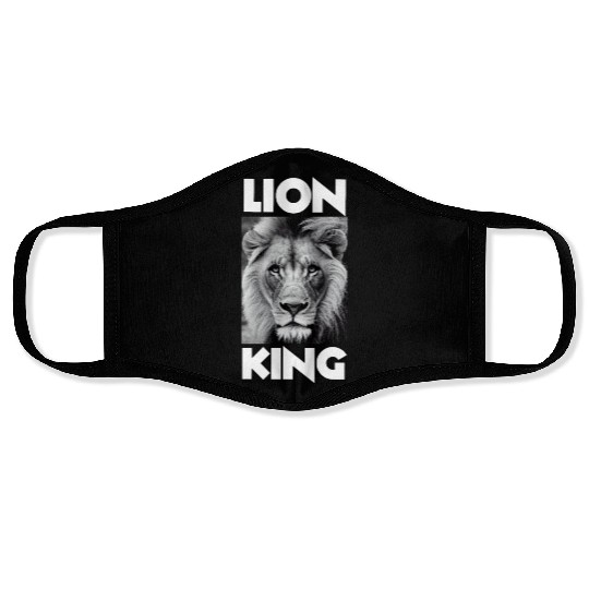 Majestic Lion : Black and White HD Photography Face Masks