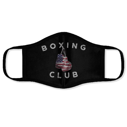 Boxing Club Vintage Us Flag Boxing Gloves Face Masks