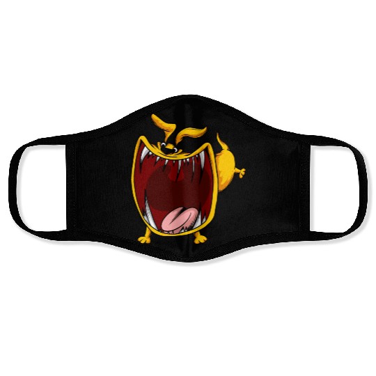 Scary Big Mouth Dog Owners Pet Lover Gift Ideas Face Masks