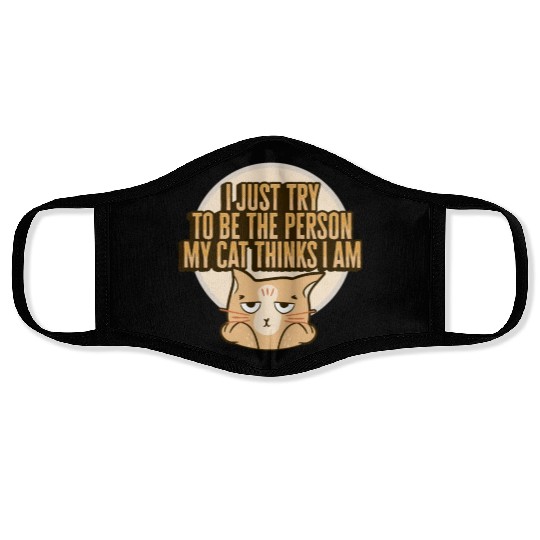 Cat Meme Design for a Cat Lady or Cat Mom Face Masks