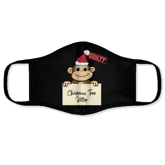 Monkey christmas funny prison Face Masks