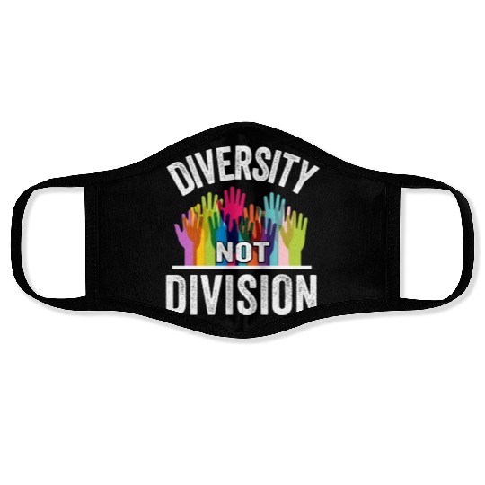 Diversity not Division Peace Love Inclusionn Human Face Masks