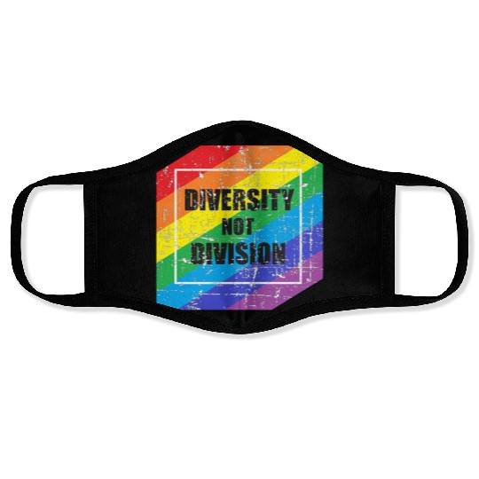 Diversity not Division Peace Love Inclusionn Human Face Masks