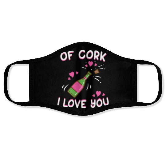 Valentine's Day Of Cork I Love You Wine Champagne Face Masks