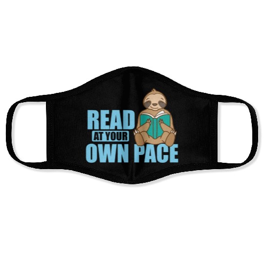 Read at your own Pace Sloth lazy Environment Face Masks
