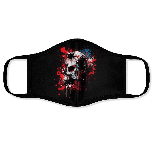 Ink Splatter Skull Face Masks