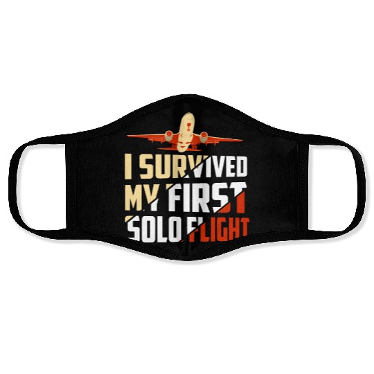I Survived My First Solo Flight Aviation Face Masks