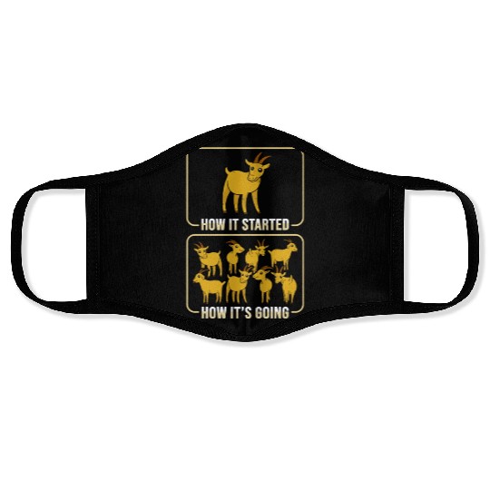 Farm Animal Horn Goat Design for a Crazy Goat Lady Face Masks