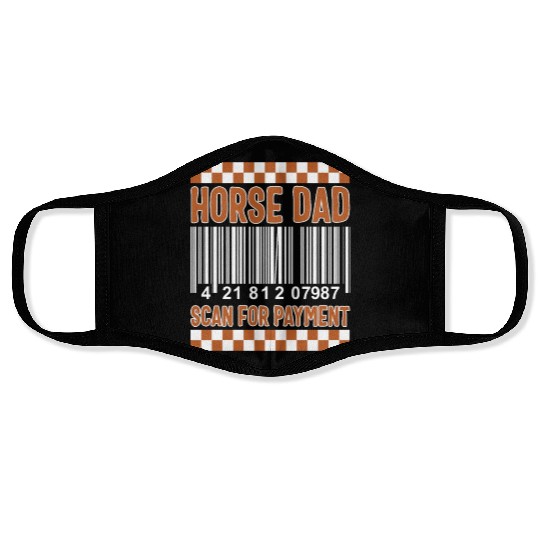 Cowboy Face Masks, Horse Dad Scan For Payment Funny