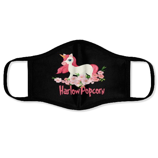 Harlow And Popcorn Merch Popcorn The Pony Face Masks
