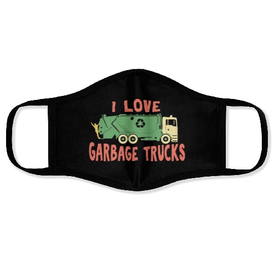 I love garbage trucks Face Masks