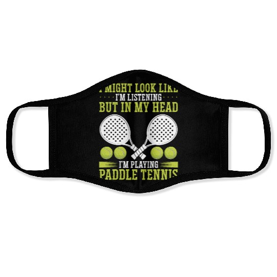 Paddle Tennis Player Match Funny Paddle Team Face Masks