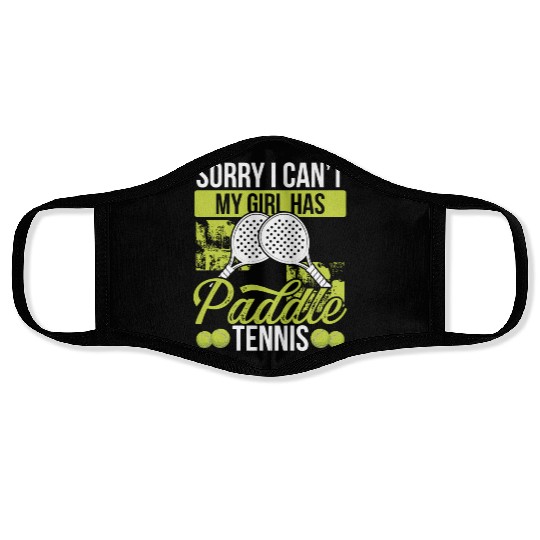 Paddle Tennis Player Match Dad Fathers Day Papa Face Masks