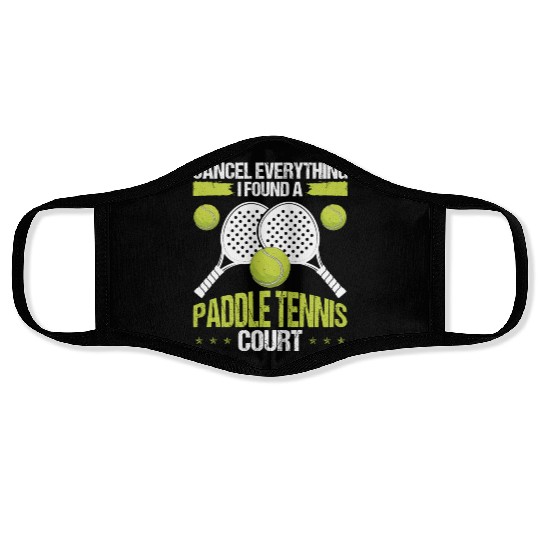 Paddle Tennis Player Match Paddle Court Balls Face Masks