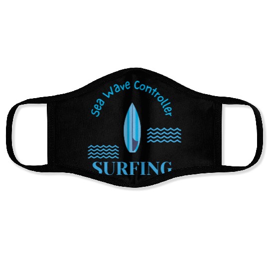 Blue and White Surfing Face Masks Design