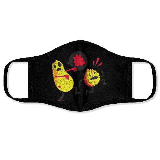 Zombie avocados walking Zombie avocados walking in Face Masks