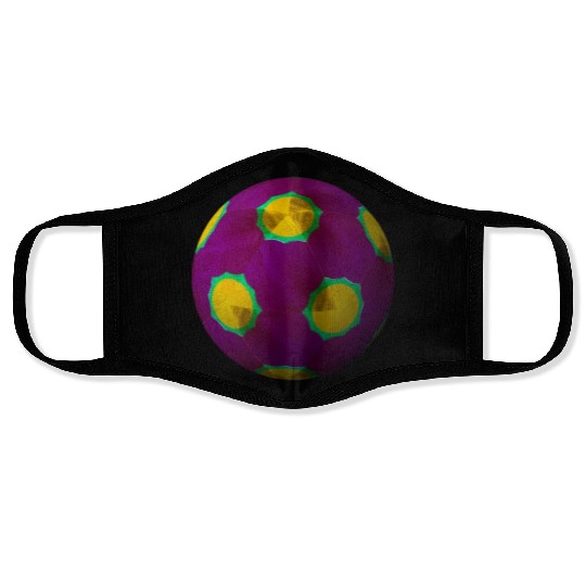 Purple 3D Sphere with Green Symmetric Shape Face Masks