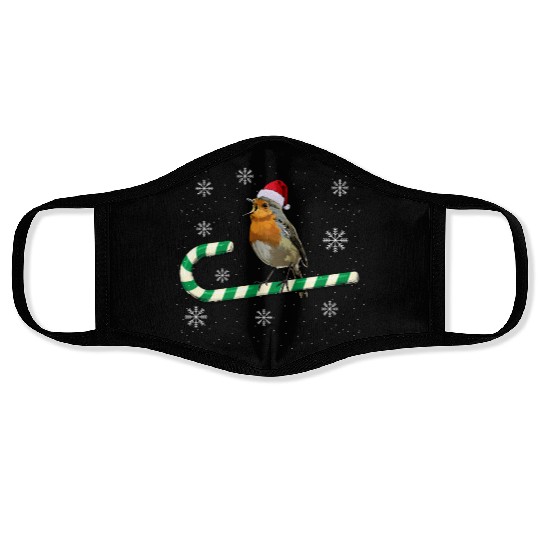 Robin Bird Watching Redbreast Birding Christmas Face Masks