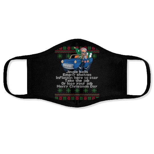 Jingle Bells Empty Shelves Inflation Here Funny Ch Face Masks