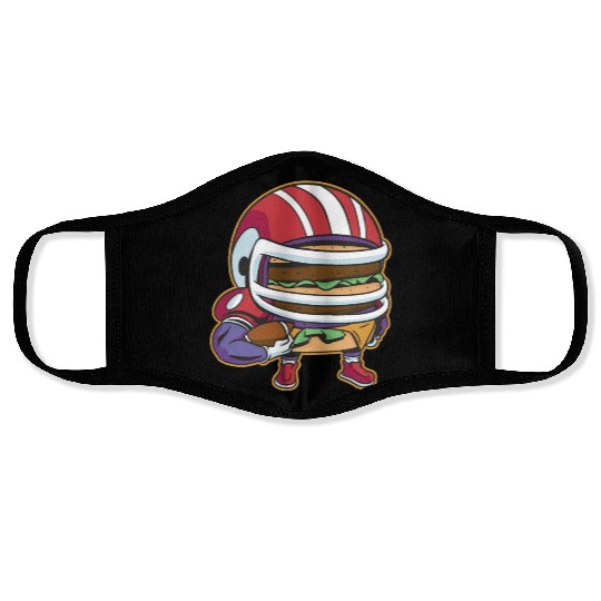 American Football Burger Player Funny Cartoon Fan Face Masks