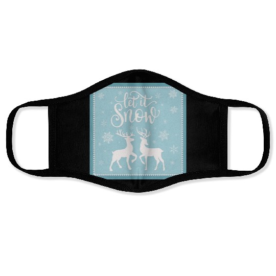 Let it snow with beautiful deer Face Masks