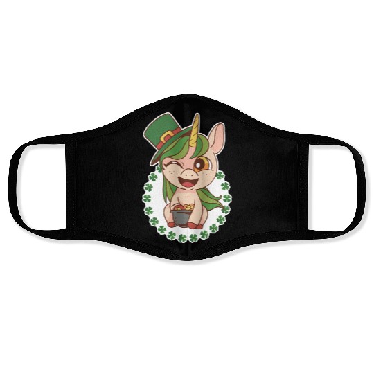 St Patricks Day Fantasy Unicorn Face Masks
