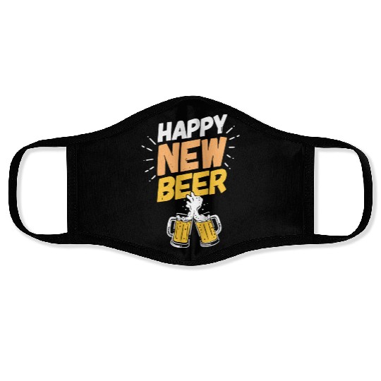 Happy New Beer New Year's Alcohol Drinking Gift Face Masks